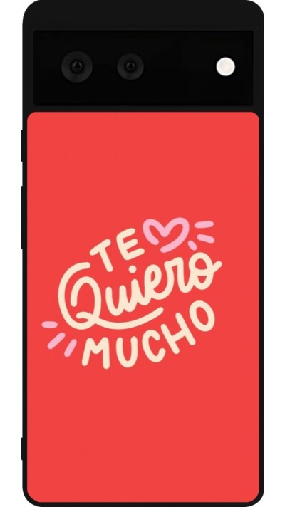 Coque Google Pixel 6 - Silicone rigide noir Saint Valentines Day 26 Te quiero mucho