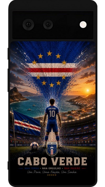 Coque Google Pixel 6 - Silicone rigide noir Football Cap-Vert splash 2026