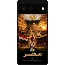 Coque Google Pixel 6 - Silicone rigide noir Football Égypte splash 2026