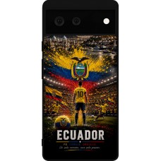 Coque Google Pixel 6 - Silicone rigide noir Football Équateur splash 2026