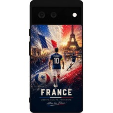 Coque Google Pixel 6 - Silicone rigide noir Football France splash 2026