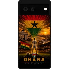 Coque Google Pixel 6 - Silicone rigide noir Football Ghana splash 2026