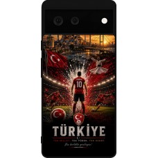Coque Google Pixel 6 - Silicone rigide noir Football Turquie splash 2026
