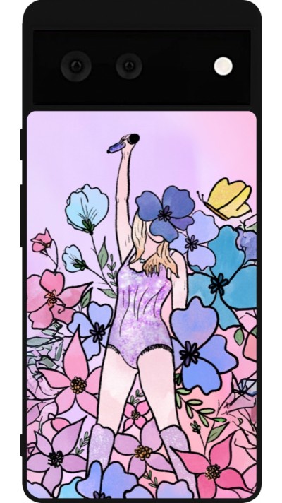 Google Pixel 6 Case Hülle - Silikon schwarz Taylor Swift Sketch - Pink