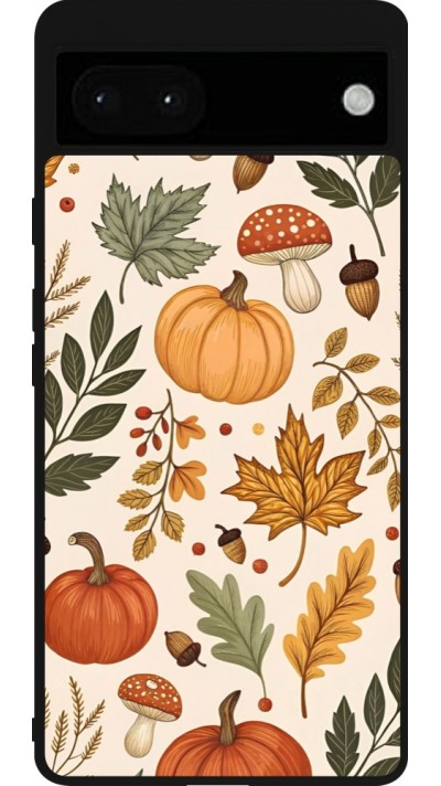 Coque Google Pixel 6a - Silicone rigide noir Autumn 25 Autumn pattern