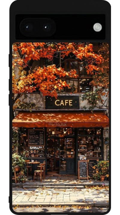 Coque Google Pixel 6a - Silicone rigide noir Autumn 25 Coffee shop