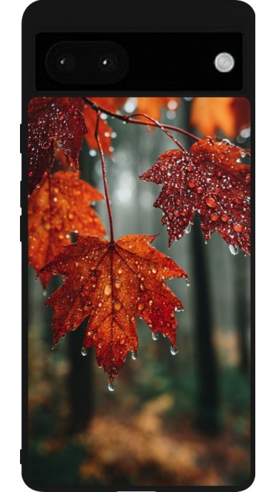 Coque Google Pixel 6a - Silicone rigide noir Autumn 25 Rain