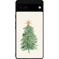 Coque Google Pixel 6a - Silicone rigide noir Christmas 25 Sketch Tree