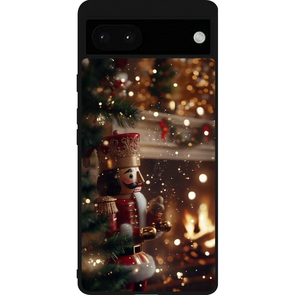 Coque Google Pixel 6a - Silicone rigide noir Christmas 25 Xmas Nutcracker