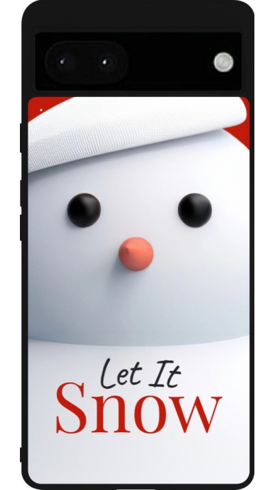Coque Google Pixel 6a - Silicone rigide noir Christmas 25 Xmas Snowman