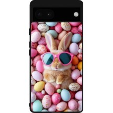 Coque Google Pixel 6a - Silicone rigide noir Easter 2026 Rabbit fun