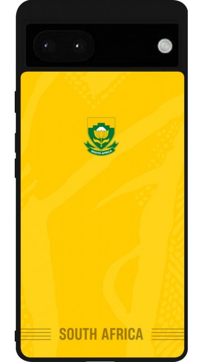 Coque Google Pixel 6a - Silicone rigide noir Maillot de football Afrique du Sud 2026 personnalisable