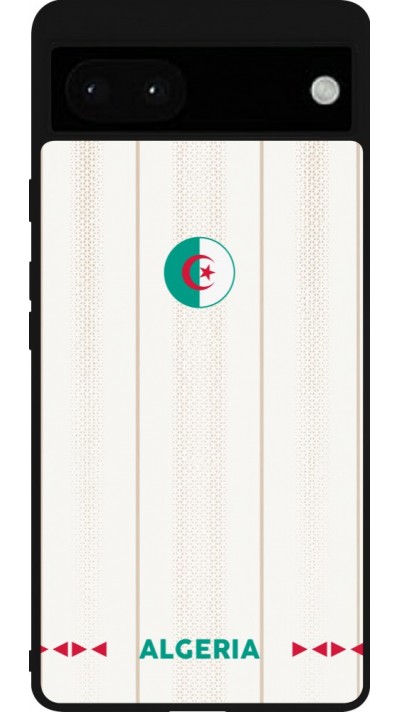 Coque Google Pixel 6a - Silicone rigide noir Maillot de football Algérie 2026 personnalisable