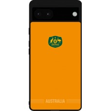 Coque Google Pixel 6a - Silicone rigide noir Maillot de football Australie 2026 personnalisable