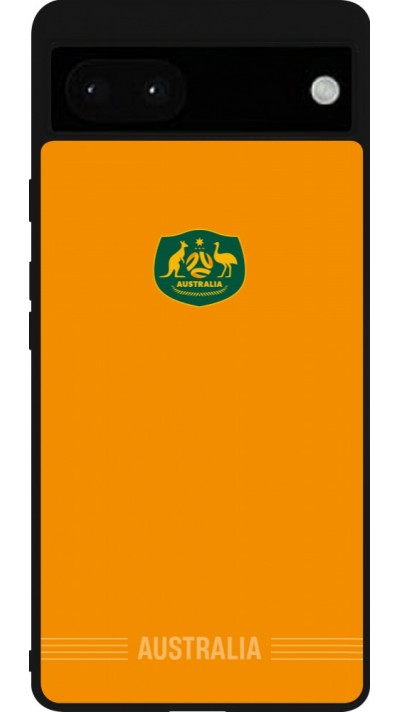 Coque Google Pixel 6a - Silicone rigide noir Maillot de football Australie 2026 personnalisable