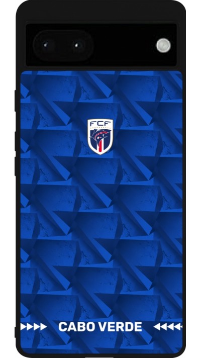 Coque Google Pixel 6a - Silicone rigide noir Maillot de football Cap-Vert 2026 personnalisable