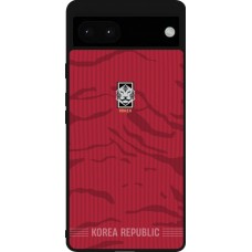 Coque Google Pixel 6a - Silicone rigide noir Maillot de football Corée du Sud 2026 personnalisable