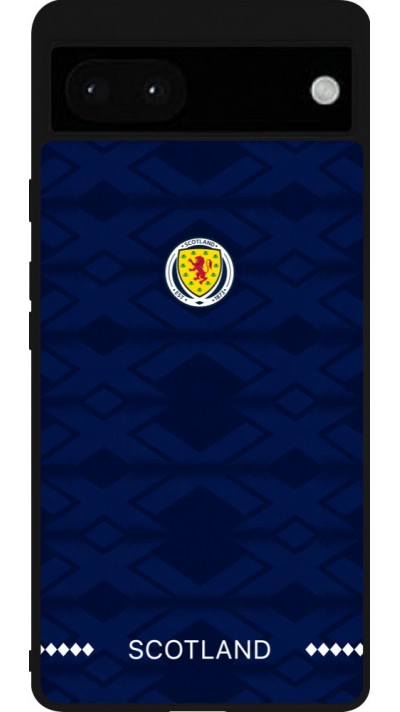 Coque Google Pixel 6a - Silicone rigide noir Maillot de football Ecosse 2026 personnalisable