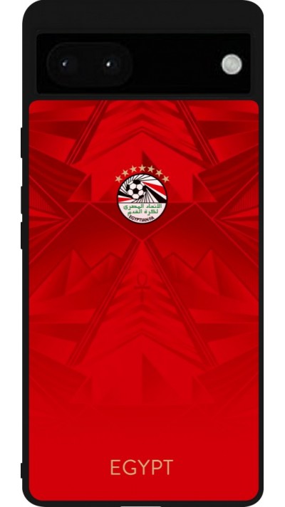 Coque Google Pixel 6a - Silicone rigide noir Maillot de football E?gypte 2026 personnalisable