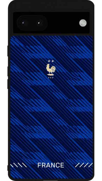 Coque Google Pixel 6a - Silicone rigide noir Maillot de football France 2026 personnalisable