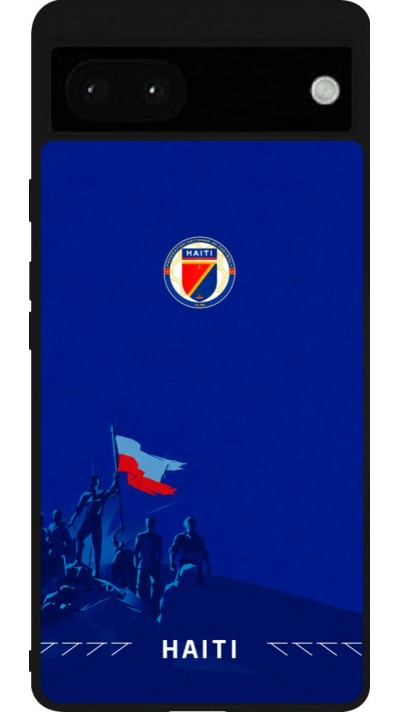 Coque Google Pixel 6a - Silicone rigide noir Maillot de football Haiti 2026 personnalisable