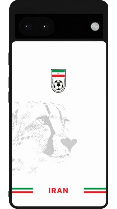 Coque Google Pixel 6a - Silicone rigide noir Maillot de football Iran 2026 personnalisable