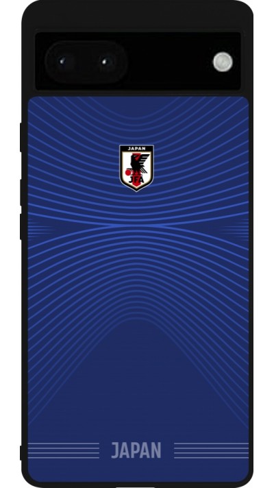 Coque Google Pixel 6a - Silicone rigide noir Maillot de football Japon 2026 personnalisable