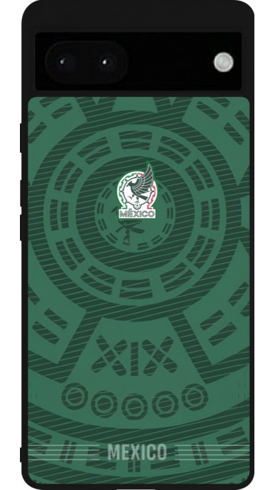 Coque Google Pixel 6a - Silicone rigide noir Maillot de football Mexique 2026 personnalisable
