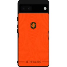 Coque Google Pixel 6a - Silicone rigide noir Maillot de football Pays-Bas 2026 personnalisable