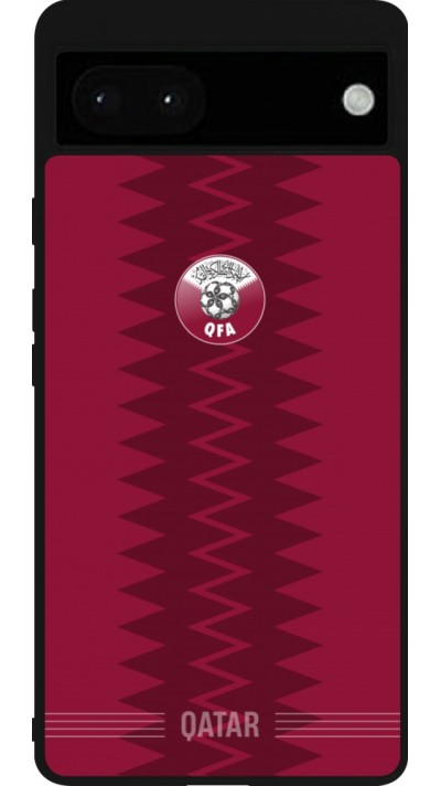 Coque Google Pixel 6a - Silicone rigide noir Maillot de football Qatar 2026 personnalisable