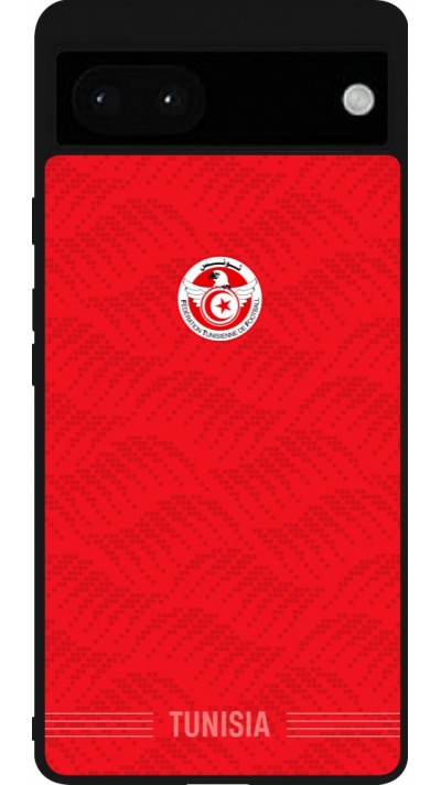 Coque Google Pixel 6a - Silicone rigide noir Maillot de football Tunisie 2026 personnalisable