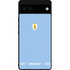 Coque Google Pixel 6a - Silicone rigide noir Maillot de football Uruguay 2026 personnalisable