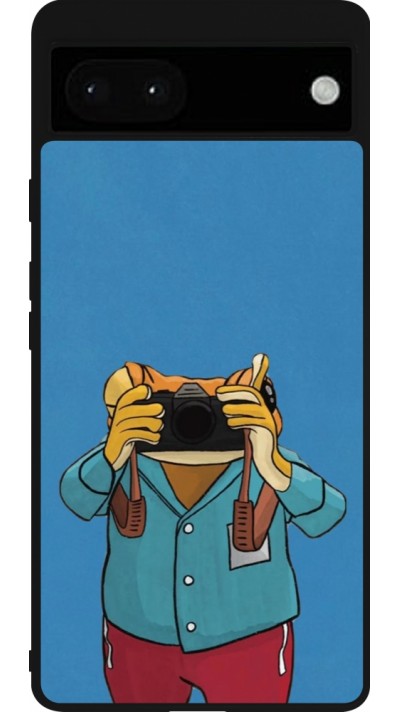 Coque Google Pixel 6a - Silicone rigide noir Frog with camera DTMF