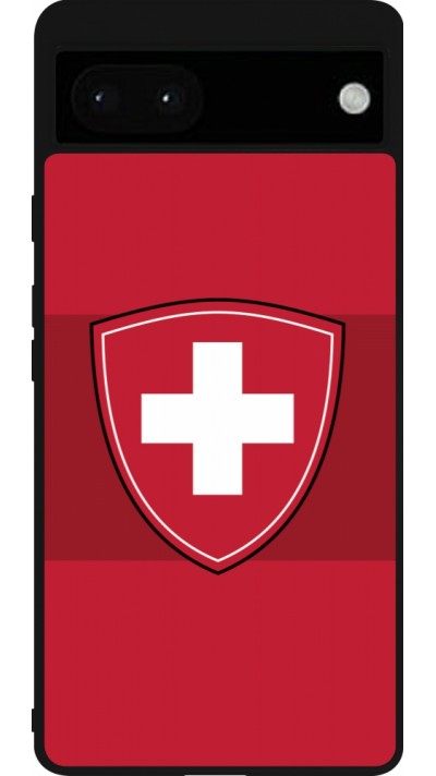 Coque Google Pixel 6a - Silicone rigide noir Hockey World Championship Ecusson Suisse