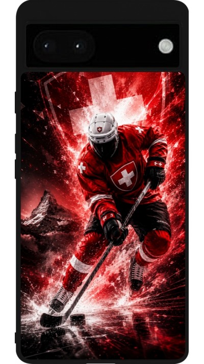 Coque Google Pixel 6a - Silicone rigide noir Hockey World Championship Player