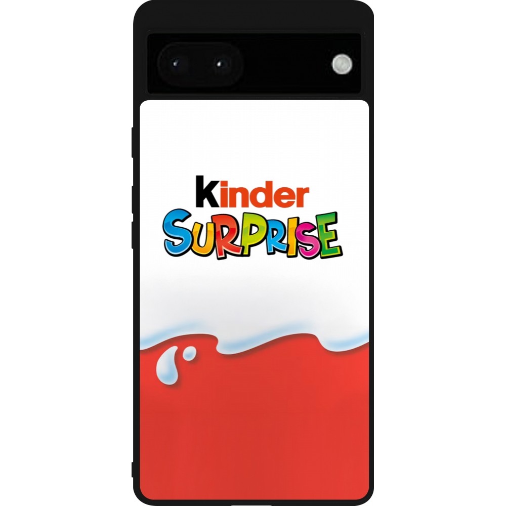 Google Pixel 6a Case Hülle - Silikon schwarz Kinder Surprise