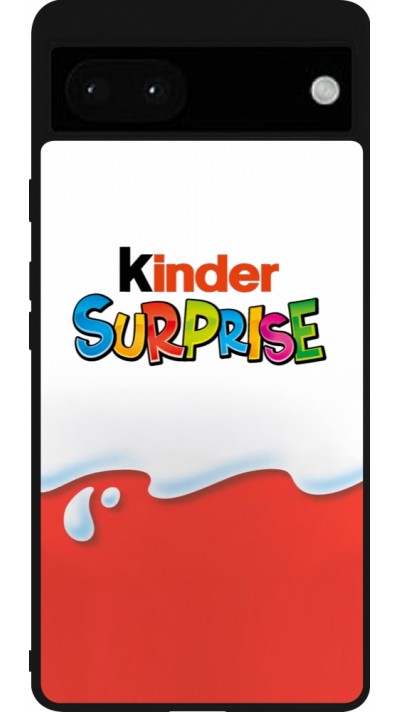 Google Pixel 6a Case Hülle - Silikon schwarz Kinder Surprise