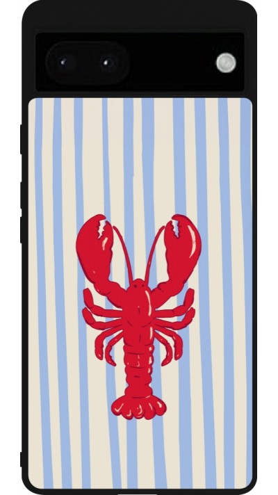 Coque Google Pixel 6a - Silicone rigide noir Red lobster 2026