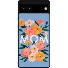 Google Pixel 6a Case Hülle - Silikon schwarz Mom 2026 Flowers
