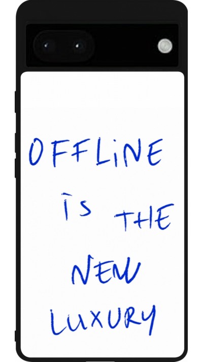 Coque Google Pixel 6a - Silicone rigide noir Offline is the new luxury