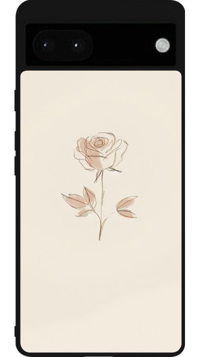 Coque Google Pixel 6a - Silicone rigide noir Sable Rose Minimaliste