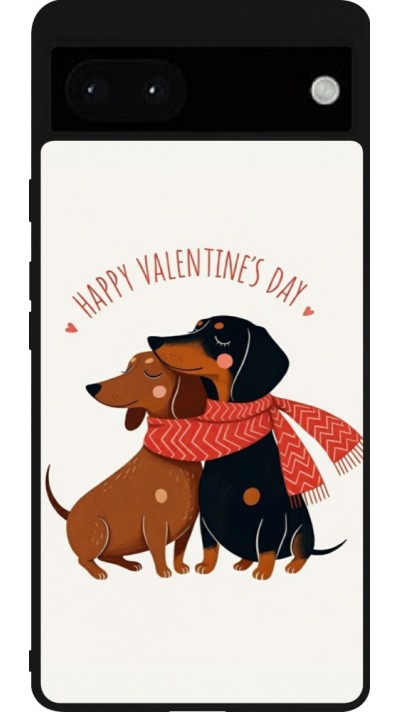 Coque Google Pixel 6a - Silicone rigide noir Saint Valentines Day 26 Happy Valentine