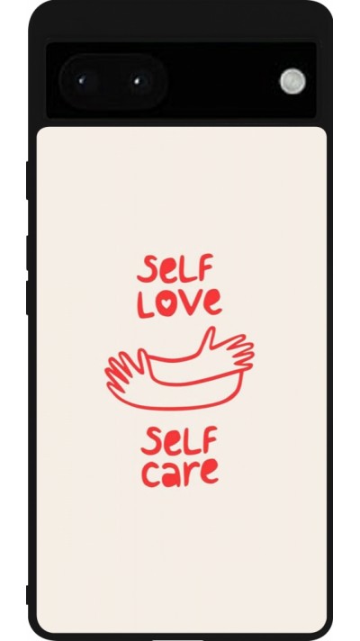 Coque Google Pixel 6a - Silicone rigide noir Saint Valentines Day 26 Self love self care