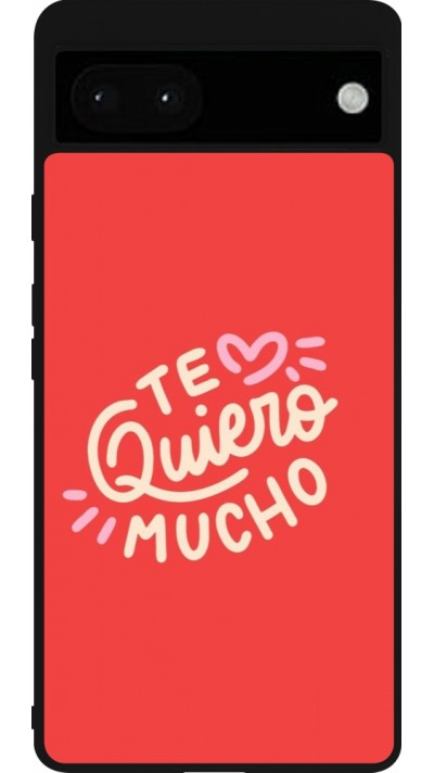 Coque Google Pixel 6a - Silicone rigide noir Saint Valentines Day 26 Te quiero mucho