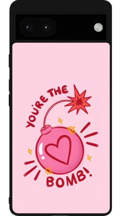 Coque Google Pixel 6a - Silicone rigide noir Saint Valentines Day 26 You are the bomb