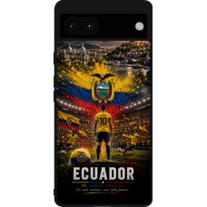 Coque Google Pixel 6a - Silicone rigide noir Football Équateur splash 2026