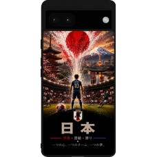 Coque Google Pixel 6a - Silicone rigide noir Football Japon splash 2026