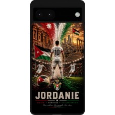 Coque Google Pixel 6a - Silicone rigide noir Football Jordanie splash 2026