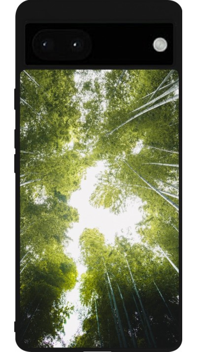 Coque Google Pixel 6a - Silicone rigide noir Spring 23 forest blue sky