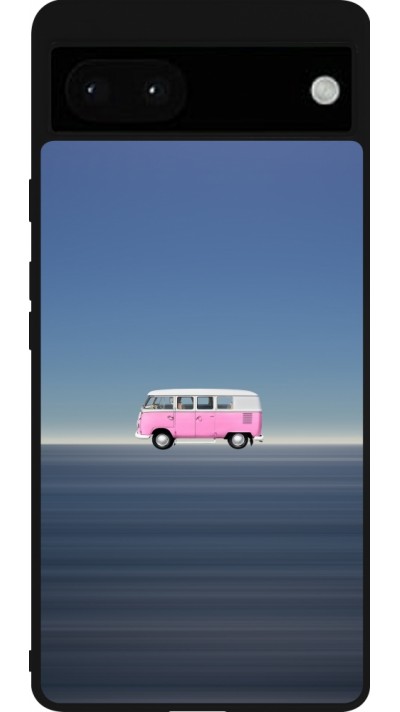 Coque Google Pixel 6a - Silicone rigide noir Spring 23 pink bus